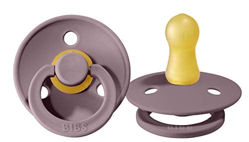 BIBS Pacifiers Colour Collection | Natural Rubber Baby Pacifier | Set of 2 BPA-Free Soothers | Made in Denmark | 0+ Months (Pack of 2) | Blush/Ivory