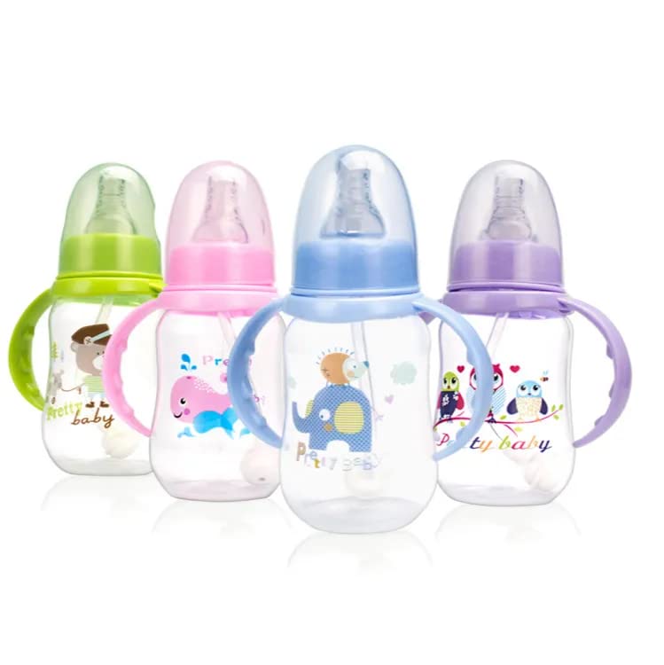 Pretty Baby 2oz (60ml) 4-Pack Anti-Colic Baby Bottles for Newborns, BPA-Free, Breastfeeding Transition, Vented for Gas & Colic Relief Ideal for Baby Registry