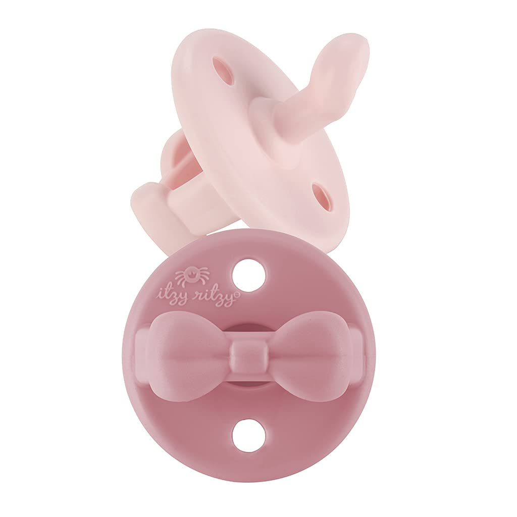 Itzy Ritzy Silicone Orthodontic Pacifiers Set of 2, 0-6M, Ballet & Primrose