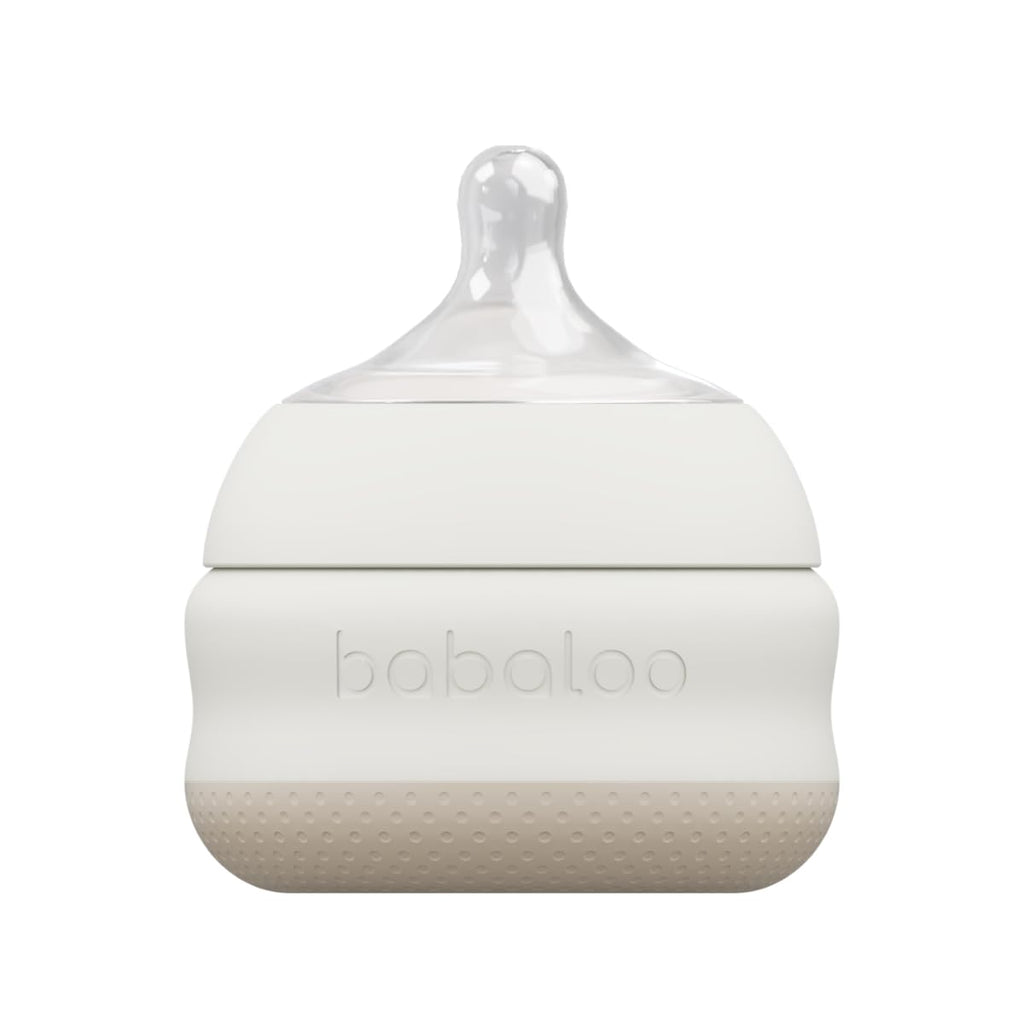 Babaloo Baby-Led Silicone Baby Bottle, Airless, Anti-Colic, 5oz Creme 1pk