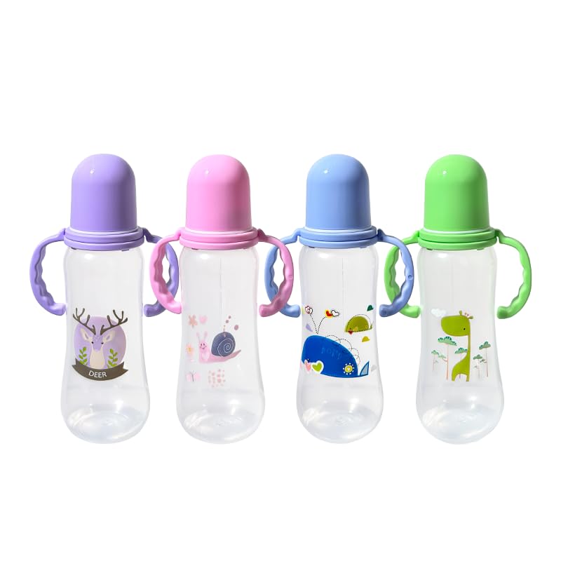 Pretty Baby 2oz (60ml) 4-Pack Anti-Colic Baby Bottles for Newborns, BPA-Free, Breastfeeding Transition, Vented for Gas & Colic Relief Ideal for Baby Registry