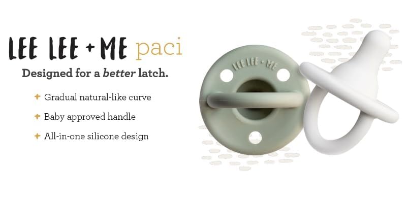 Lee Lee and Me Newborn Pacifier - Sand - 100% Medical Grade Silicone Paci - Breast-Like Nipple for Natural Latch - BPA-Free - Size 0-18 Months