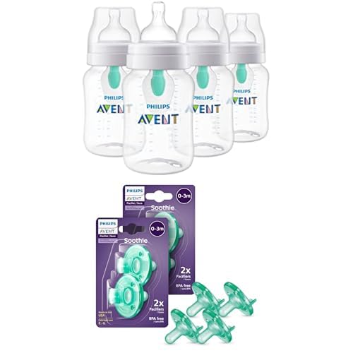 Philips Avent Anti-Colic Baby Bottle with AirFree Vent, Slow Flow, 4 oz