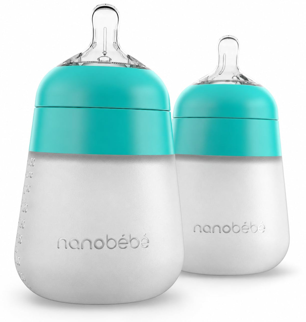 Nanobebe Flexy Silicone Baby Bottle, Anti-Colic, Natural Feel, Non-Collapsing Nipple, Non-Tip Stable Base, Easy to Clean, 3-Pack, Pink, 9oz