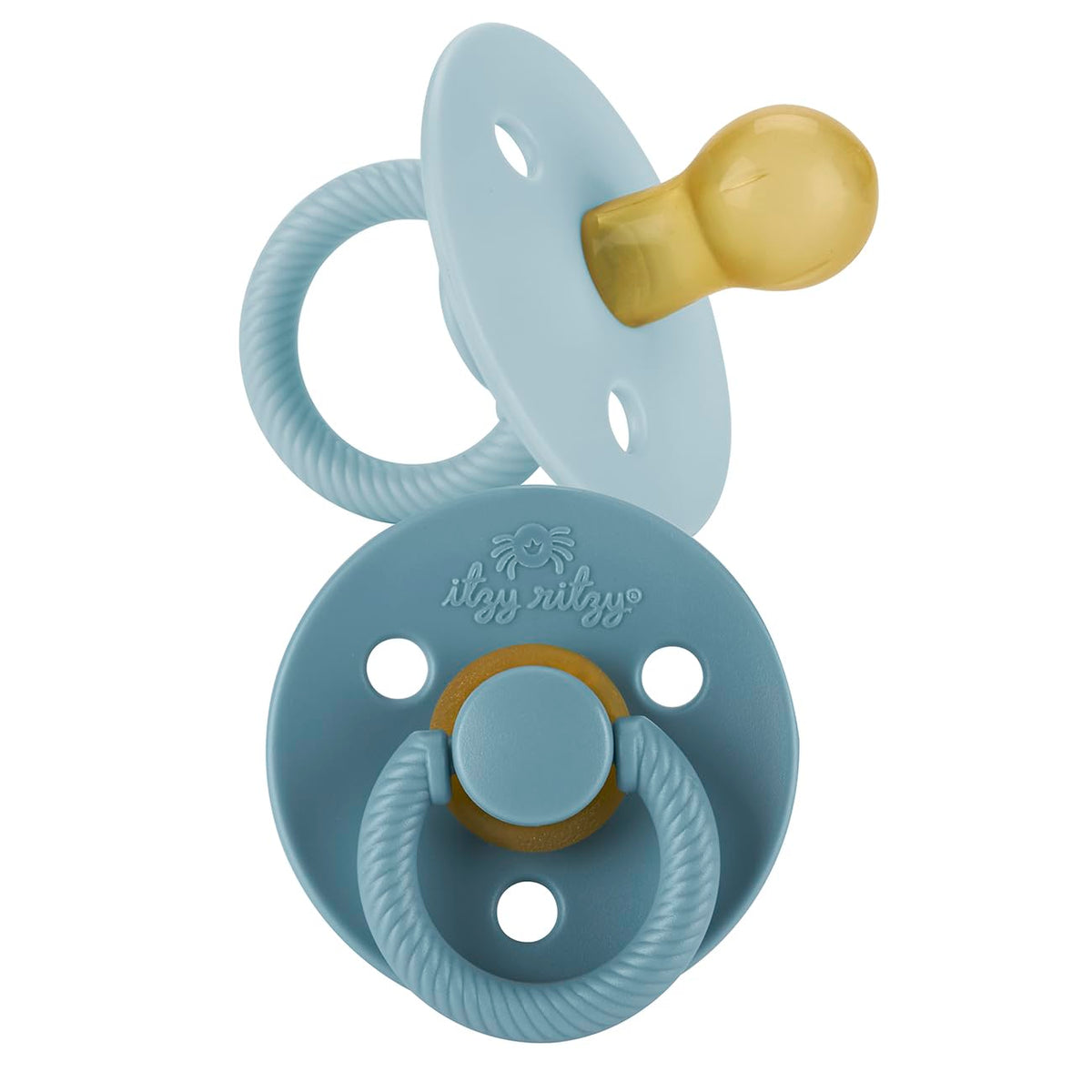 Itzy Ritzy Natural Rubber Pacifiers, 6-18 Mos, Set of 2, Blossom/Rosewood