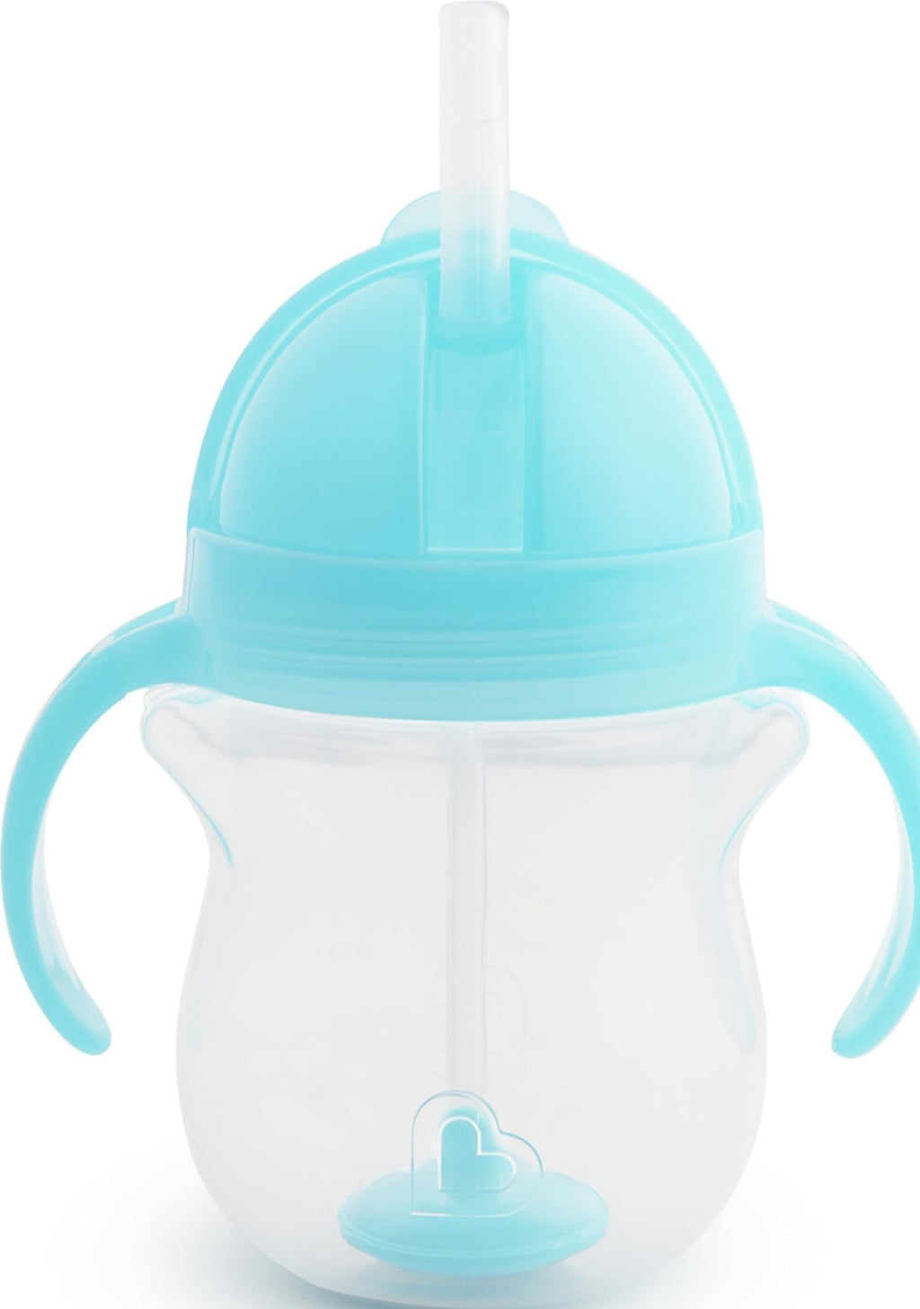 Munchkin Any Angle Sippy Cups for Toddlers, Spill Proof Weighted Straw Cup with Transition Handles for Babies 6 Months and Up, 2 Pack, Blue/Green