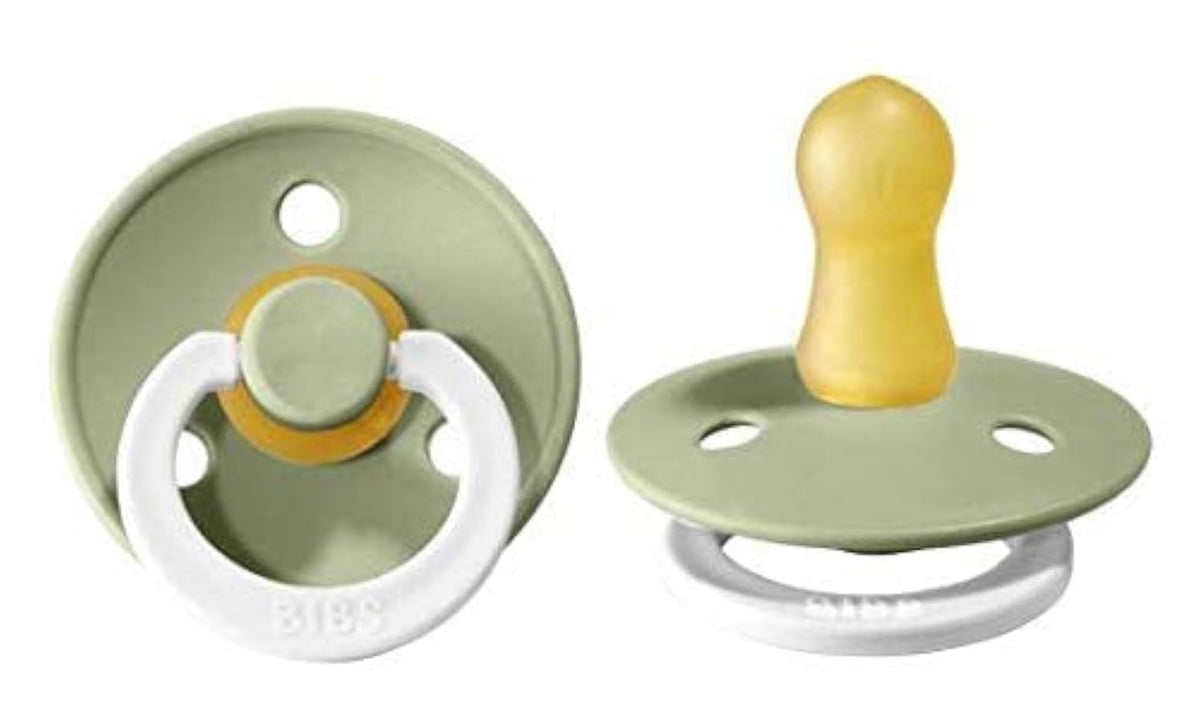 BIBS Pacifiers Colour Collection | Natural Rubber Baby Pacifier | Set of 2 BPA-Free Soothers | Made in Denmark | 0+ Months (Pack of 2) | Blush/Ivory