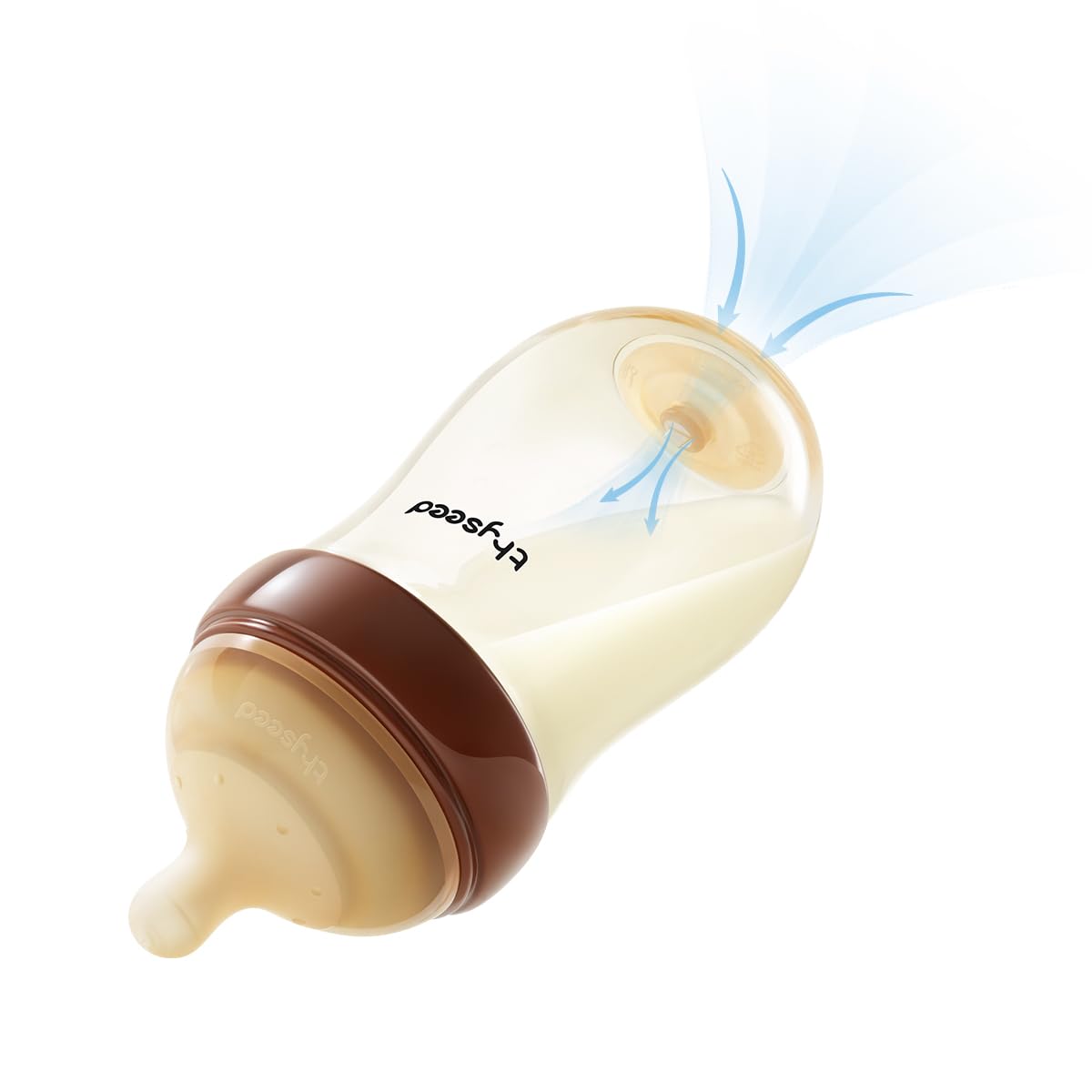 Thyseed PPSU Anti-Colic Baby Bottle, Breast-Like Slow Flow Nipple for Breastfed Babies (1m+), 5 oz/160 mL, 1 Pack