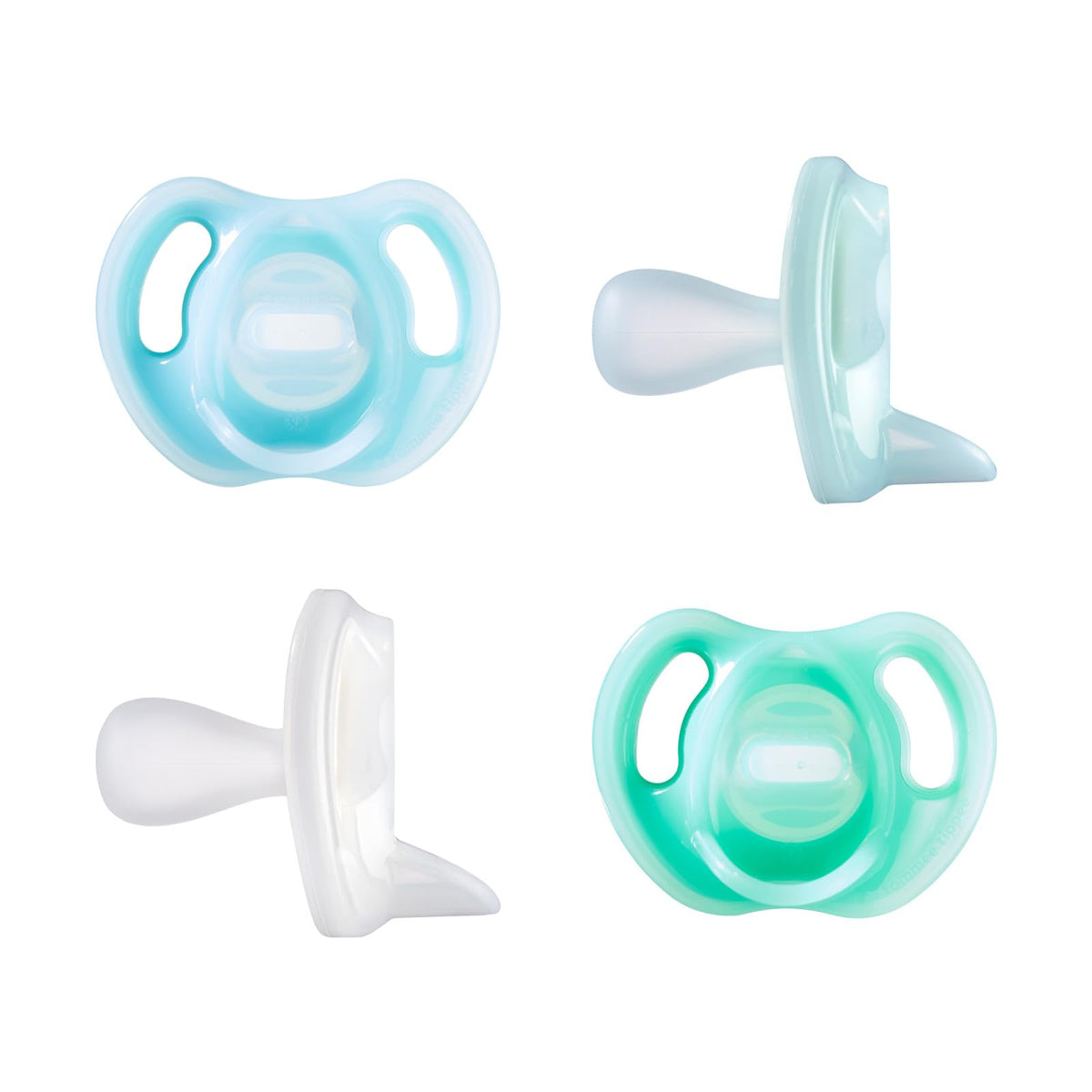 Tommee Tippee Ultra-Light Silicone Pacifier, 0-6 Months Blue & Green