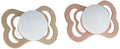 BIBS Pacifiers - Supreme Collection | Symmetrical Nipple | Silicone | Made in Denmark | Set of 2 Ivory/Sage Color Premium Soothers | Size 6-18 Months