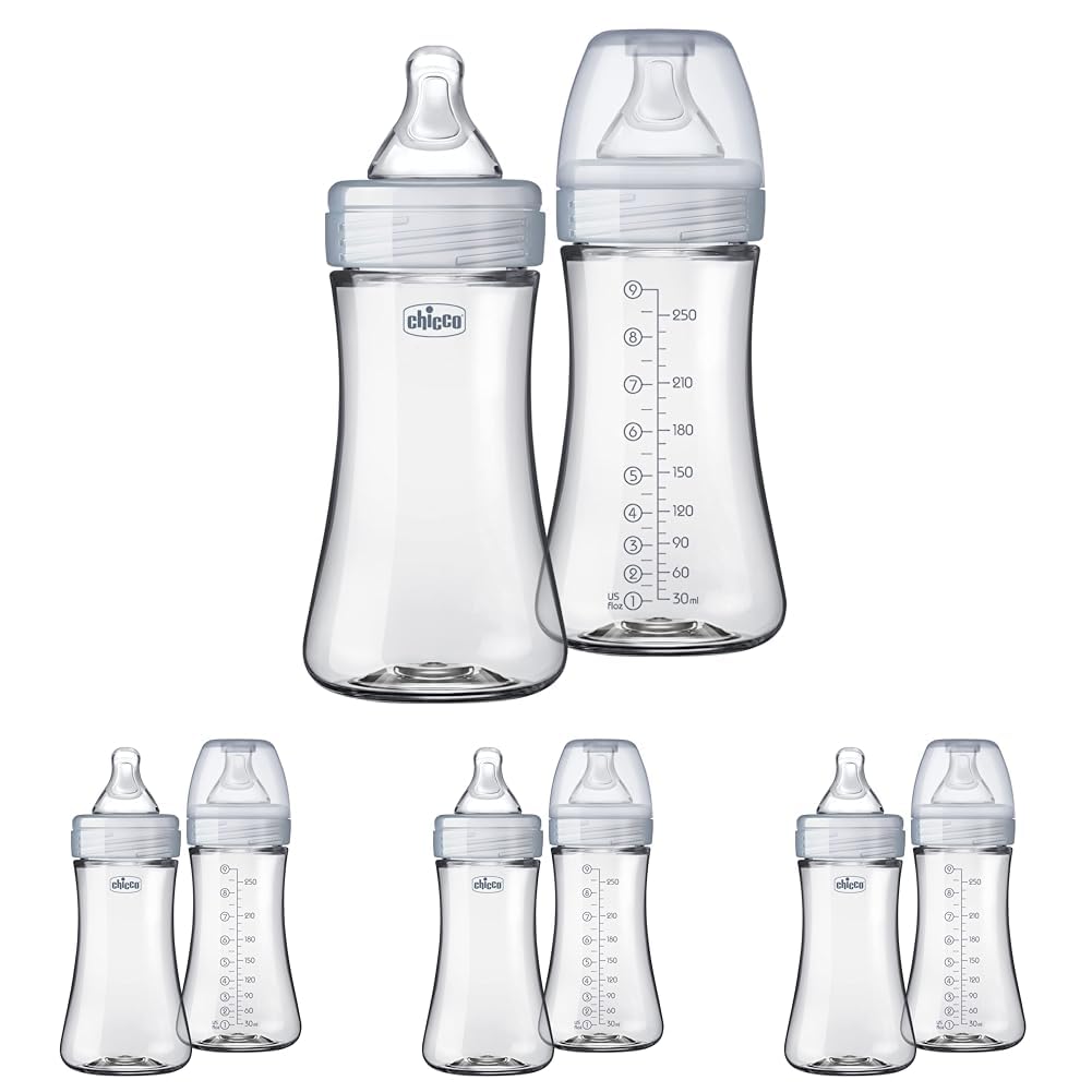 Chicco Duo Hybrid Baby Bottles, Glass Inside, Plastic Outside, 5oz, 2 Pack