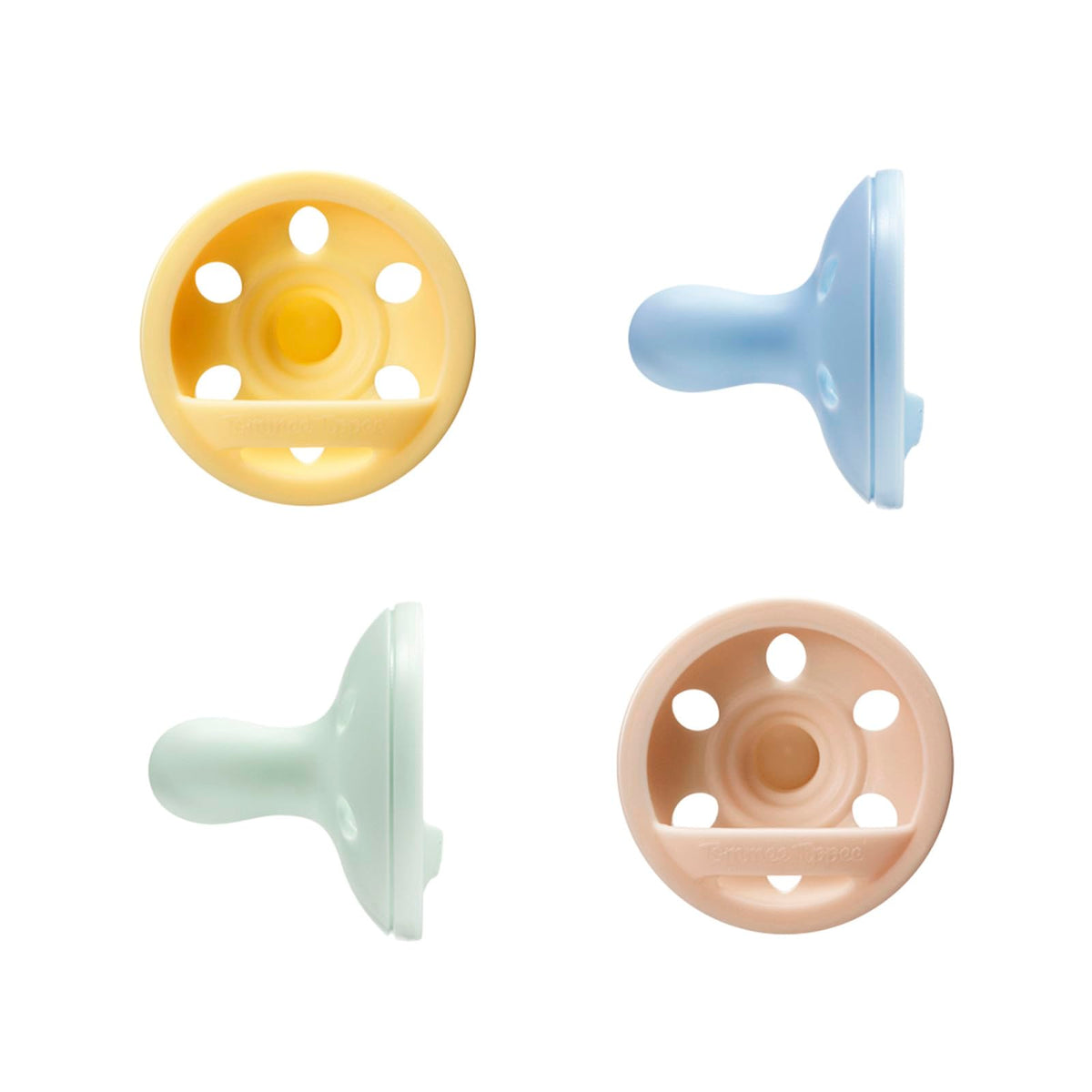 Tommee Tippee Breast-Like Pacifier, 0-6 Months, Symmetrical Design, Natural Breast-Like Baglet, BPA-Free Binkies, Rose/Green/Cream, Pack of 4