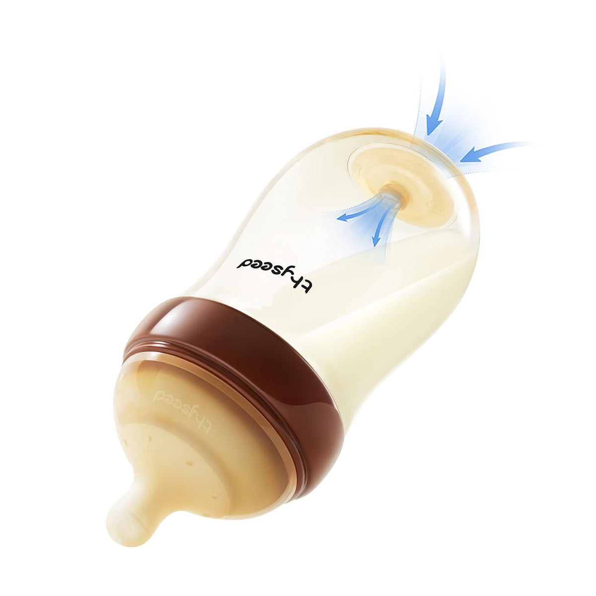 Thyseed PPSU Anti-Colic Baby Bottle, Breast-Like Slow Flow Nipple for Breastfed Babies (1m+), 5 oz/160 mL, 1 Pack