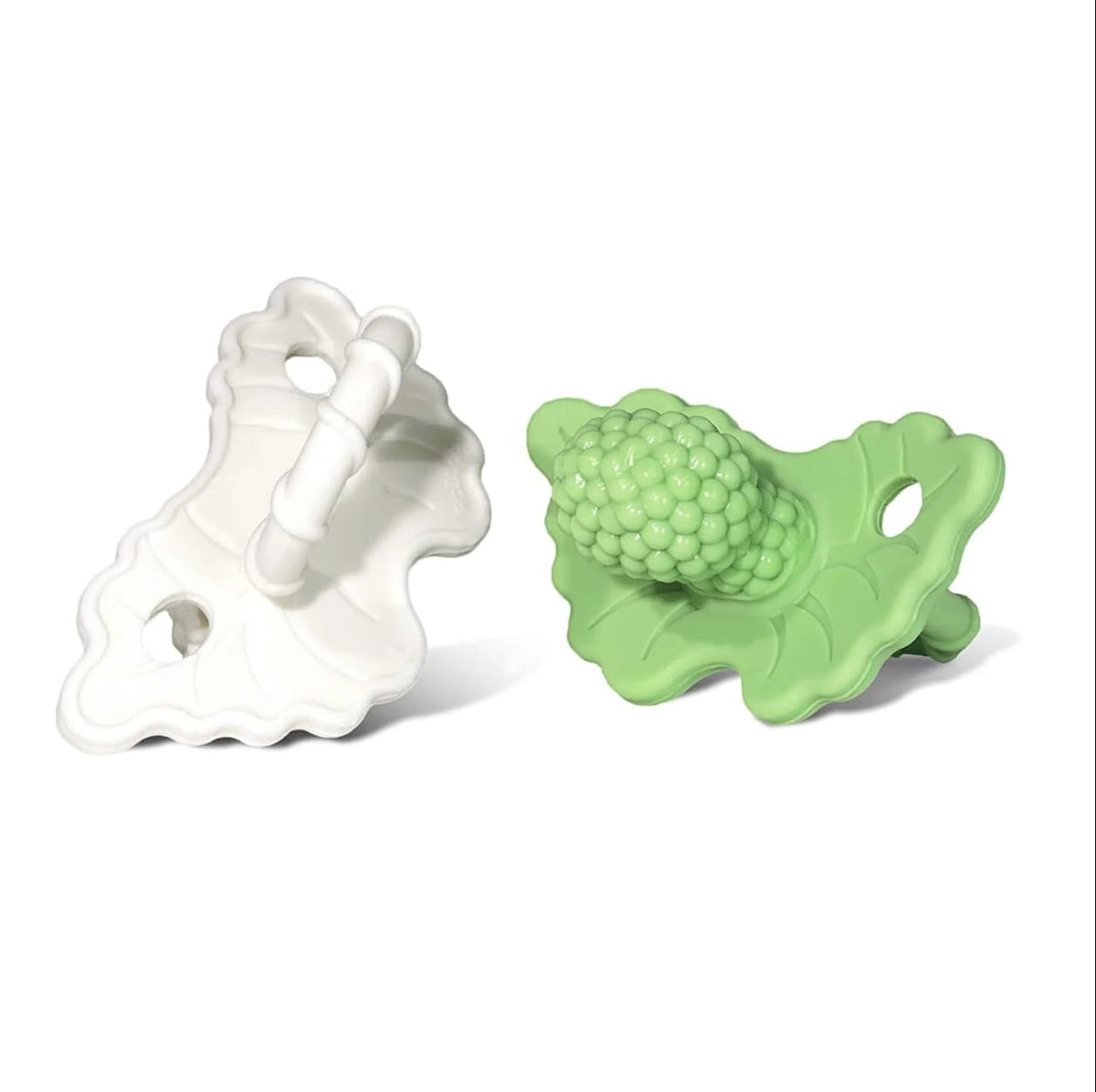 RaZbaby RaZberry Silicone Teether Pacifier – Teething Relief for Infants, Food-Grade, BPA-Free, Hands-Free, Natural Berrybumps Fruit Texture for Sensory Development, Freezable, 2-Pack - Red & Blue