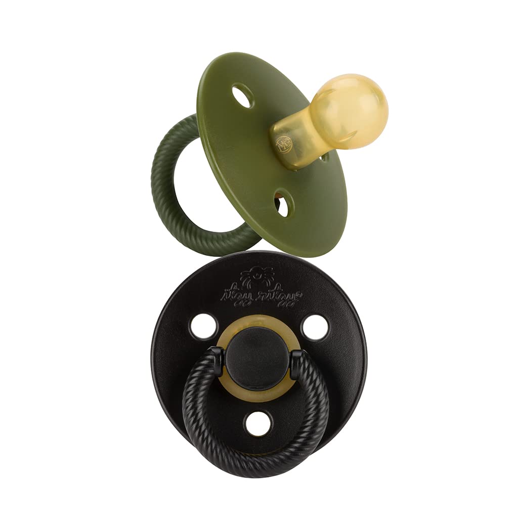 Itzy Ritzy Natural Rubber Pacifiers for 0–6 Mos, Set of 2 (Coconut/Toast)