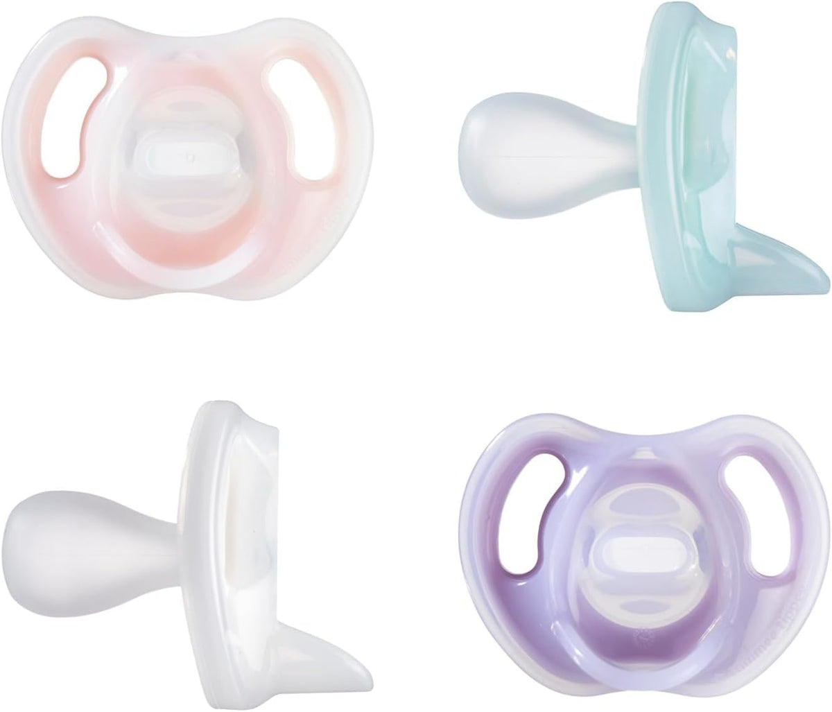 Tommee Tippee Ultra-Light Pacifier, 0-6 Months, Silicone, Pack of 4