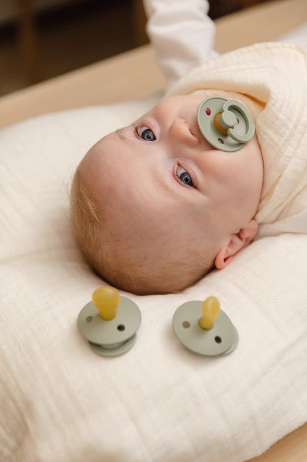 BIBS Pacifiers Colour Collection | Natural Rubber Baby Pacifier | Set of 2 BPA-Free Soothers | Made in Denmark | 0+ Months (Pack of 2) | Blush/Ivory