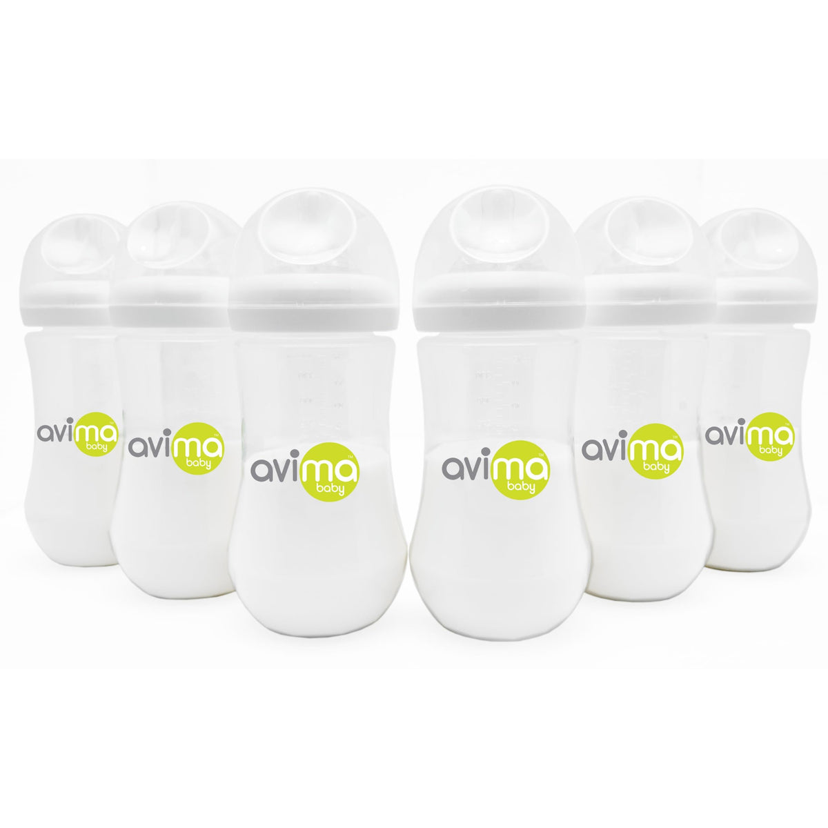 Avima 12 oz Anti Colic Baby Bottles w Fast Flow Nipples. 6-12M (Set of 3)