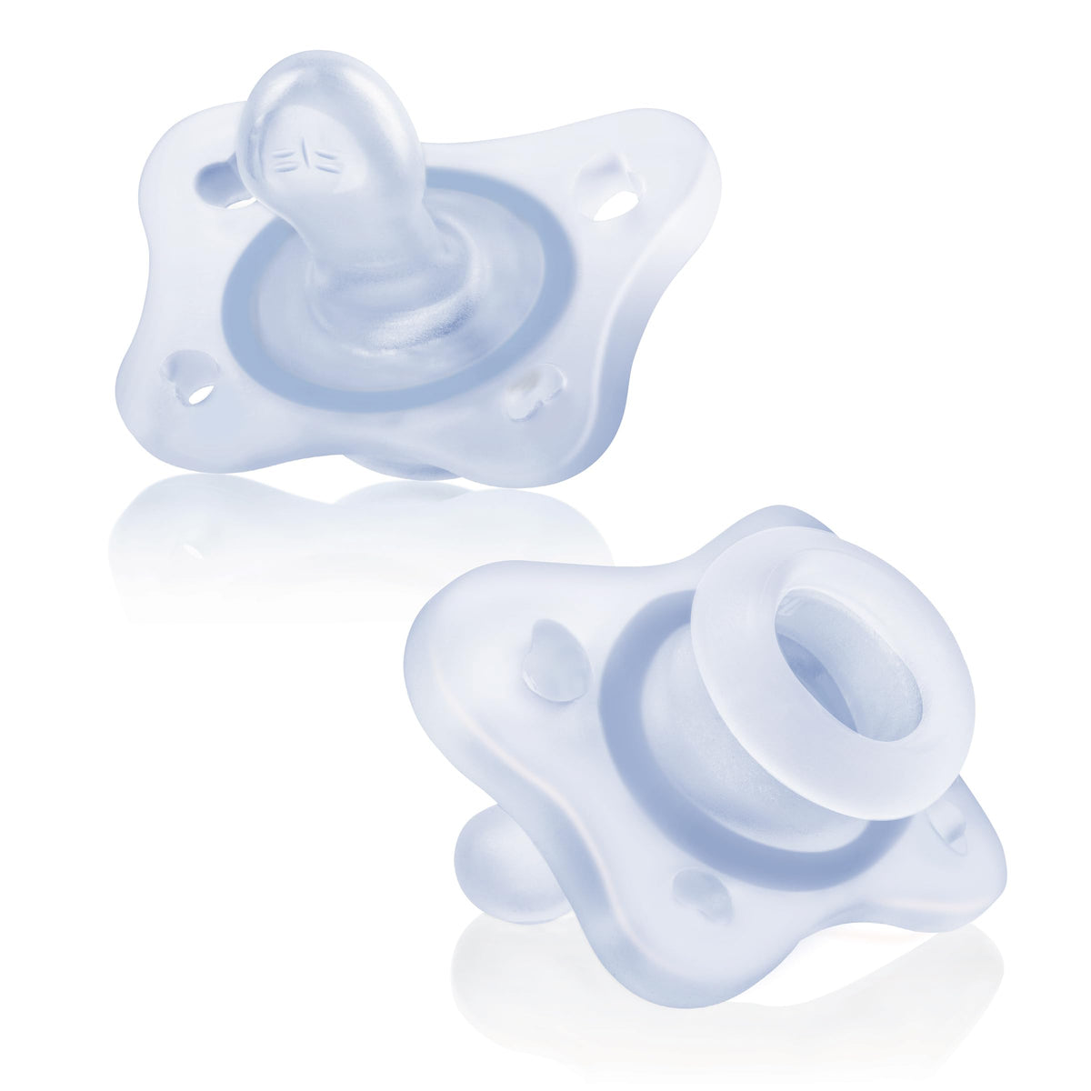 Chicco Dual Soft Orthodontic Pacifier One-Piece Silicone, 6-16m, 2-Pack