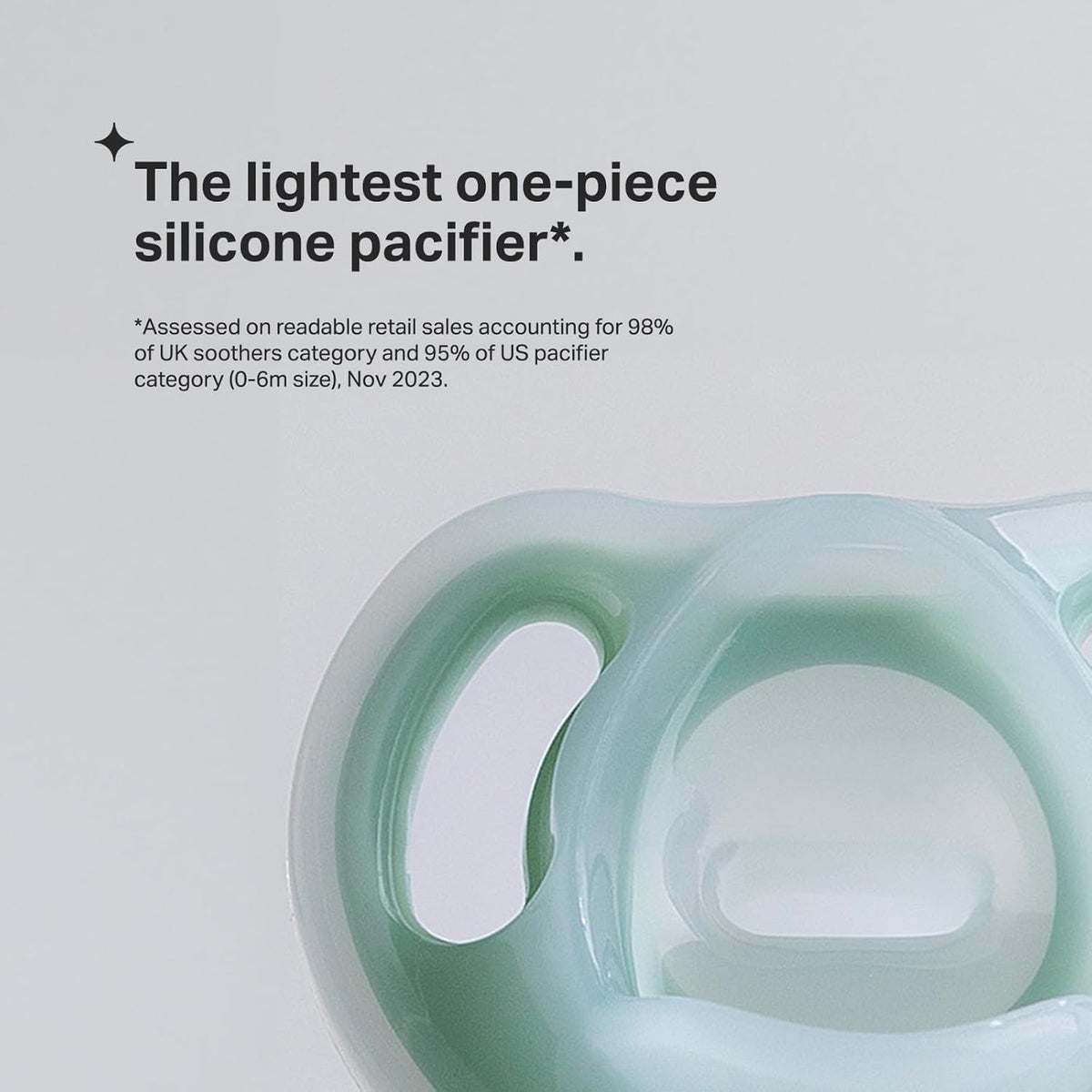 Tommee Tippee Ultra-Light Pacifier, 6-18 Months, Silicone, Pack of 4