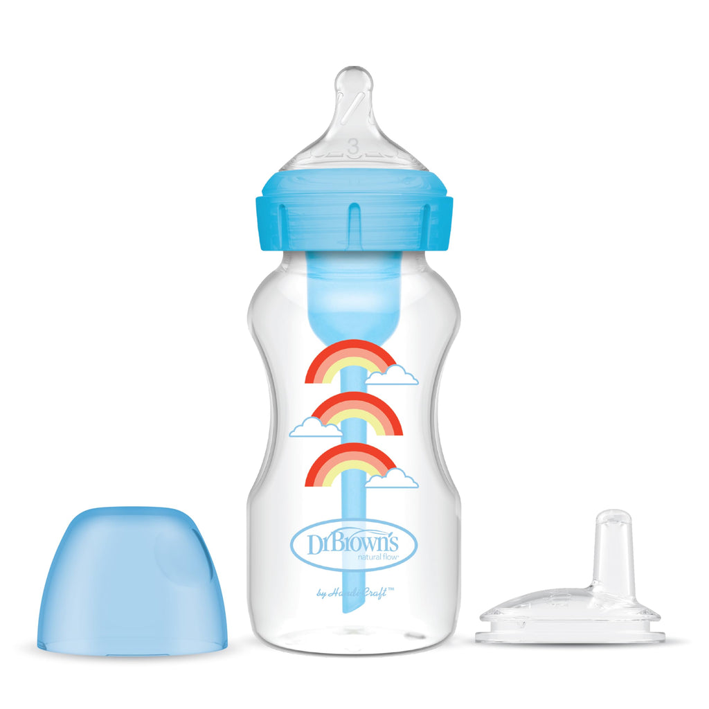 Dr. Brown's Wide-Neck Sippy Bottle Starter Kit, Pink, 6m+, 2-Pack