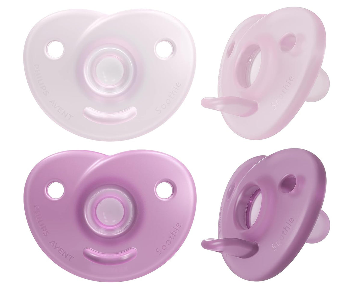 Philips Avent Soothie Heart Baby Pacifier for 0-3 Months, BPA-Free, Pink
