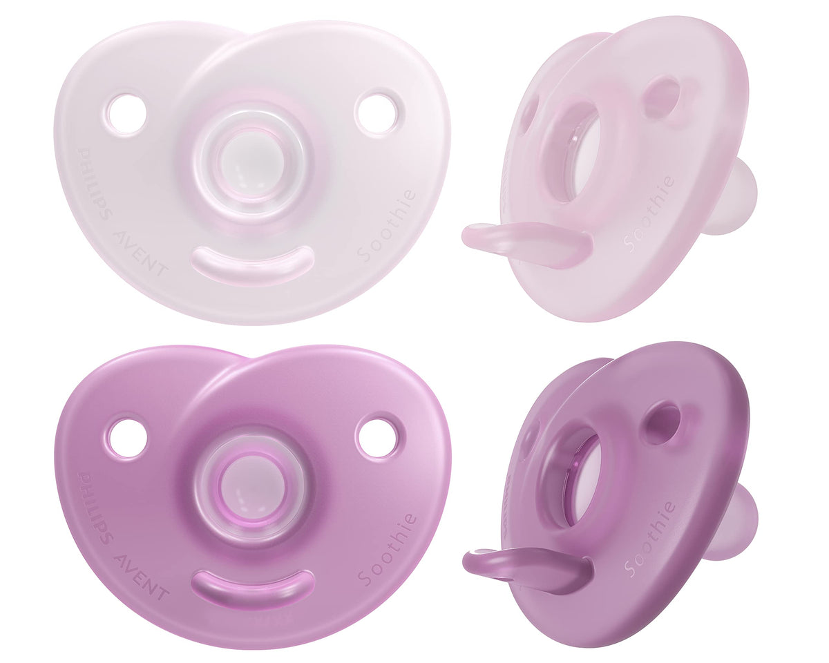 Philips Avent Soothie Heart Baby Pacifier for 0-3 Months, BPA-Free, Pink