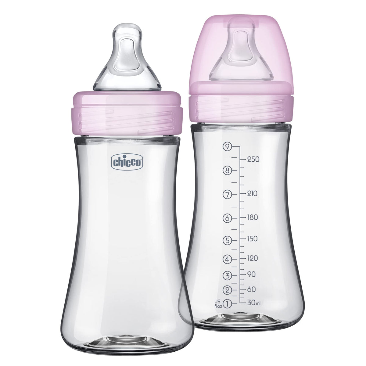 Chicco Duo Hybrid Baby Bottles, Glass Inside, Plastic Outside, 5oz, 2 Pack