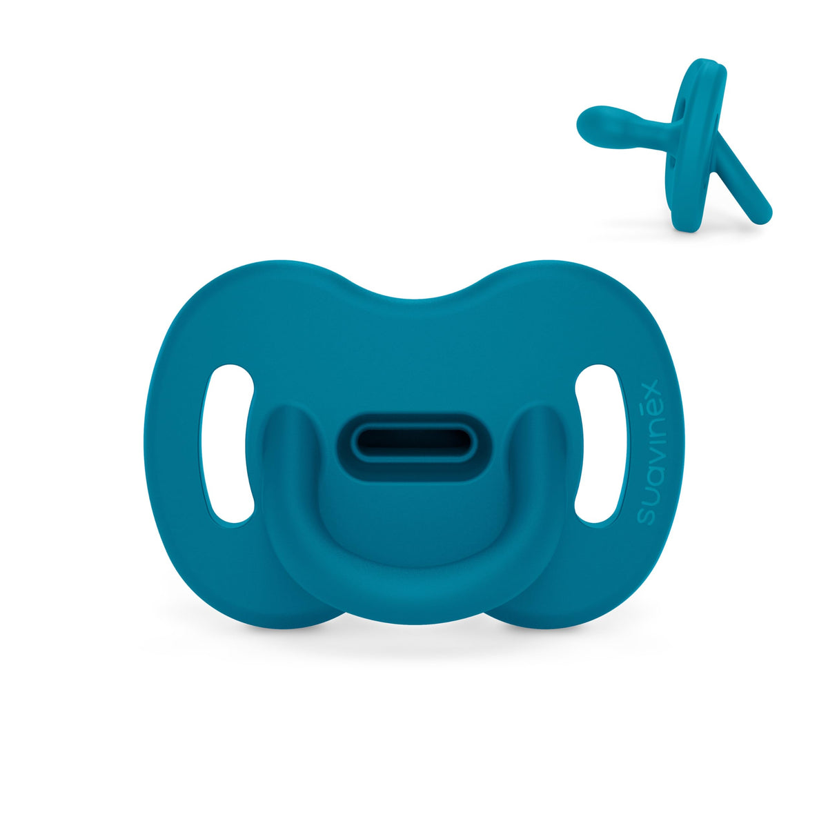 Color Essence SX PRO Silicone Baby Pacifier 2Pk, Made with 100% Soft Silicone, Baby Essentials Perfect for Breastfeeding Babies, Designed in Spain, 0-6 Mths, Ballad Blue/Deep Ocean