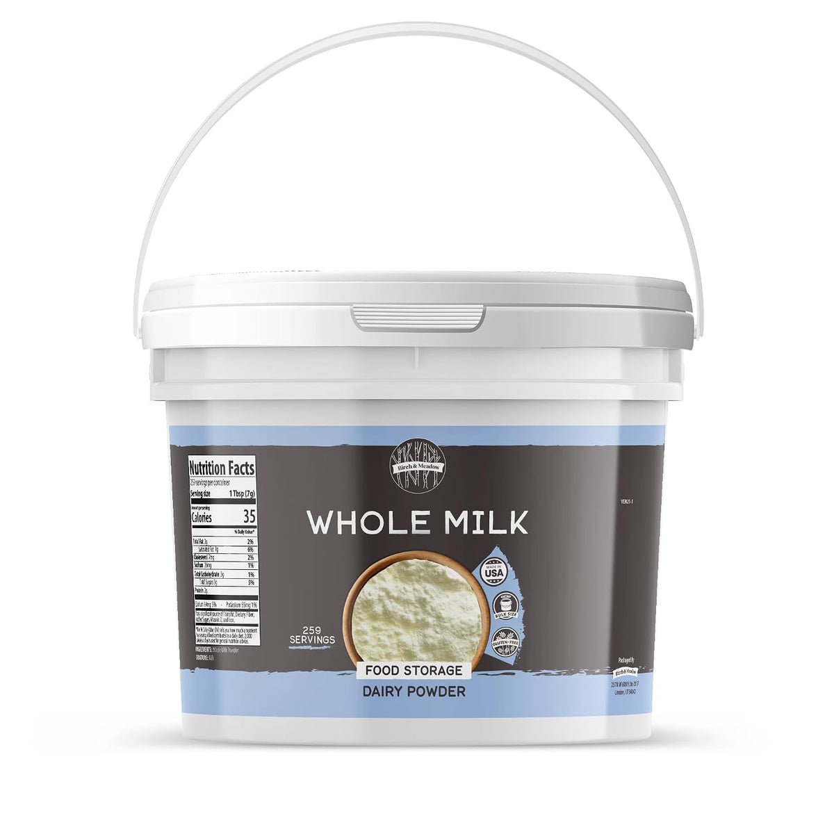 Birch & Meadow, Whole Milk Powder, 4 Lb