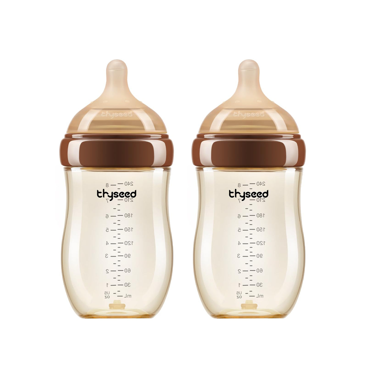 Thyseed PPSU Anti-Colic Baby Bottle, Breast-Like Slow Flow Nipple for Breastfed Babies (1m+), 5 oz/160 mL, 1 Pack