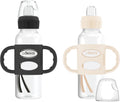 Dr. Brown's Narrow Sippy Spout Bottle with Handles, Pink & Ecru, 2-Pack