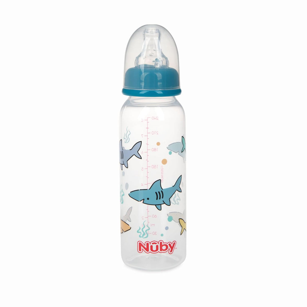 Nuby Printed Non-Drip 8 oz Bottle - 3 Pack