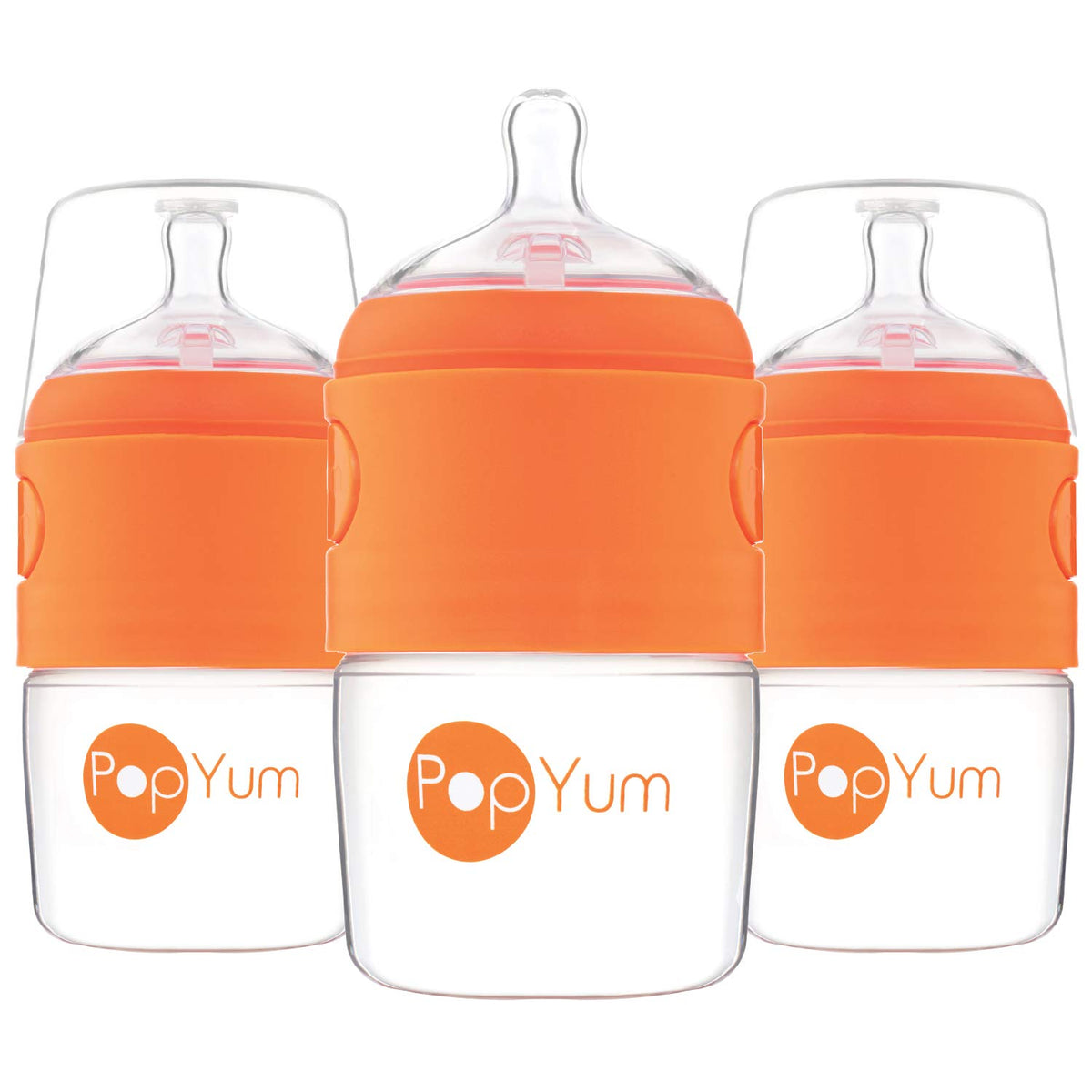 PopYum 5 oz Blue Anti-Colic Formula Making Baby Bottles, 3-Pack
