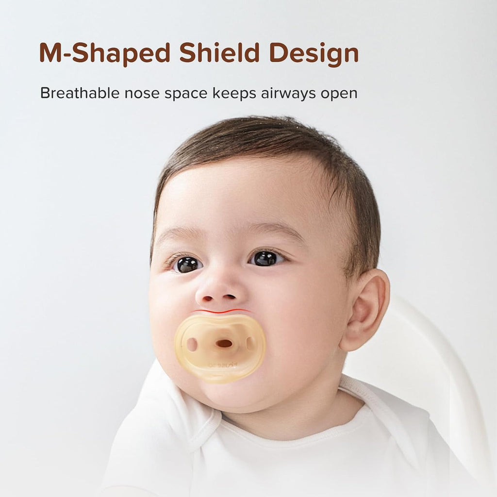 Thyseed Baby Pacifier, Ultra-Light One-Piece, BPA-Free, Classic 0-6 Months