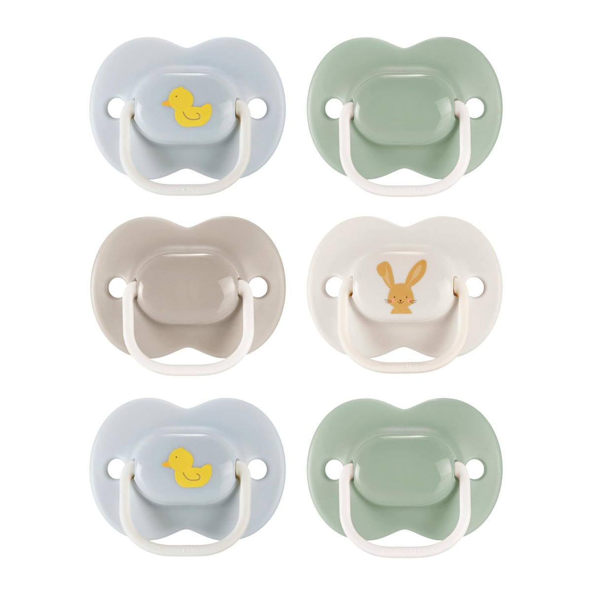 Tommee Tippee Anytime Matte Pacifiers, 6-18 Months, Blue, Green, Brown, 6