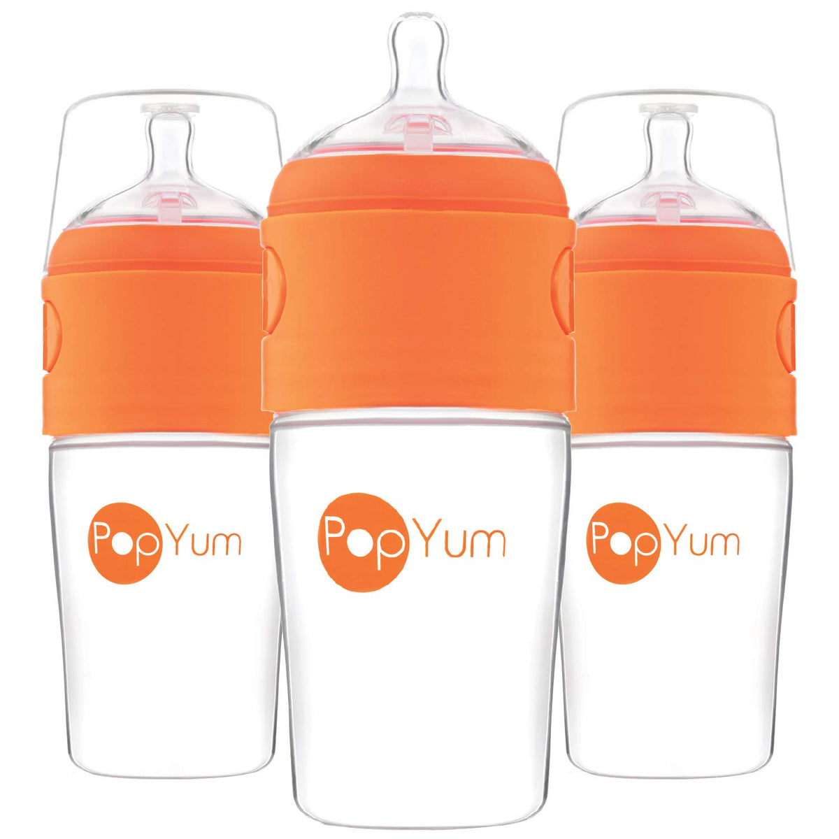 PopYum 5 oz Blue Anti-Colic Formula Making Baby Bottles, 3-Pack