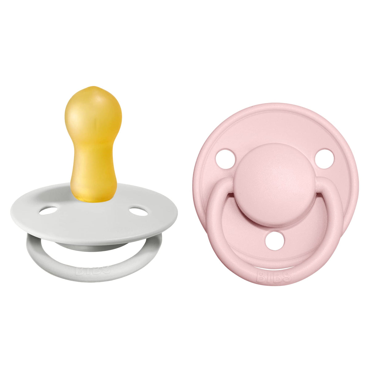 BIBS Pacifiers - De Lux Collection | BPA-Free Baby Pacifier | Made in Denmark | Set of 2 Ivory/Blush Color Premium Soothers | Size 6-18 Months