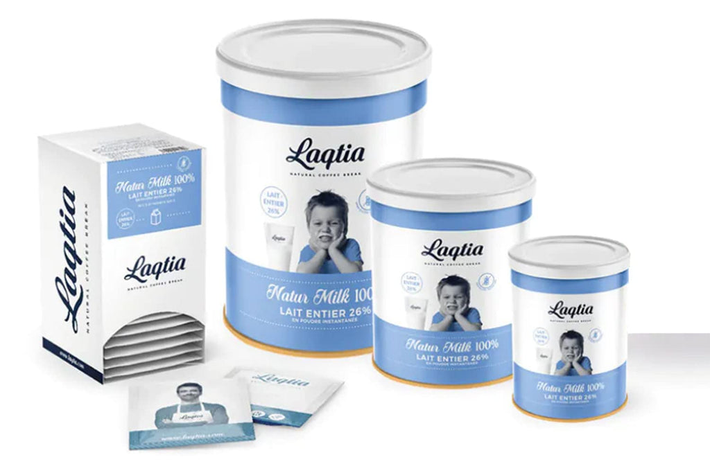 Instant Full Cream / Whole Milk Powder PACKETS by Laqtia, 18 Count Box, Makes an 8oz glass of Milk, Non GMO, Free of bST and rBGH, made using 100% European Dairy, product of Spain (Convenient On-The-Go) Instant Milk)