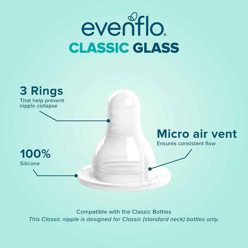 Evenflo Feeding Classic Glass Twist Bottles, 4 Ounce (Pack of 6)