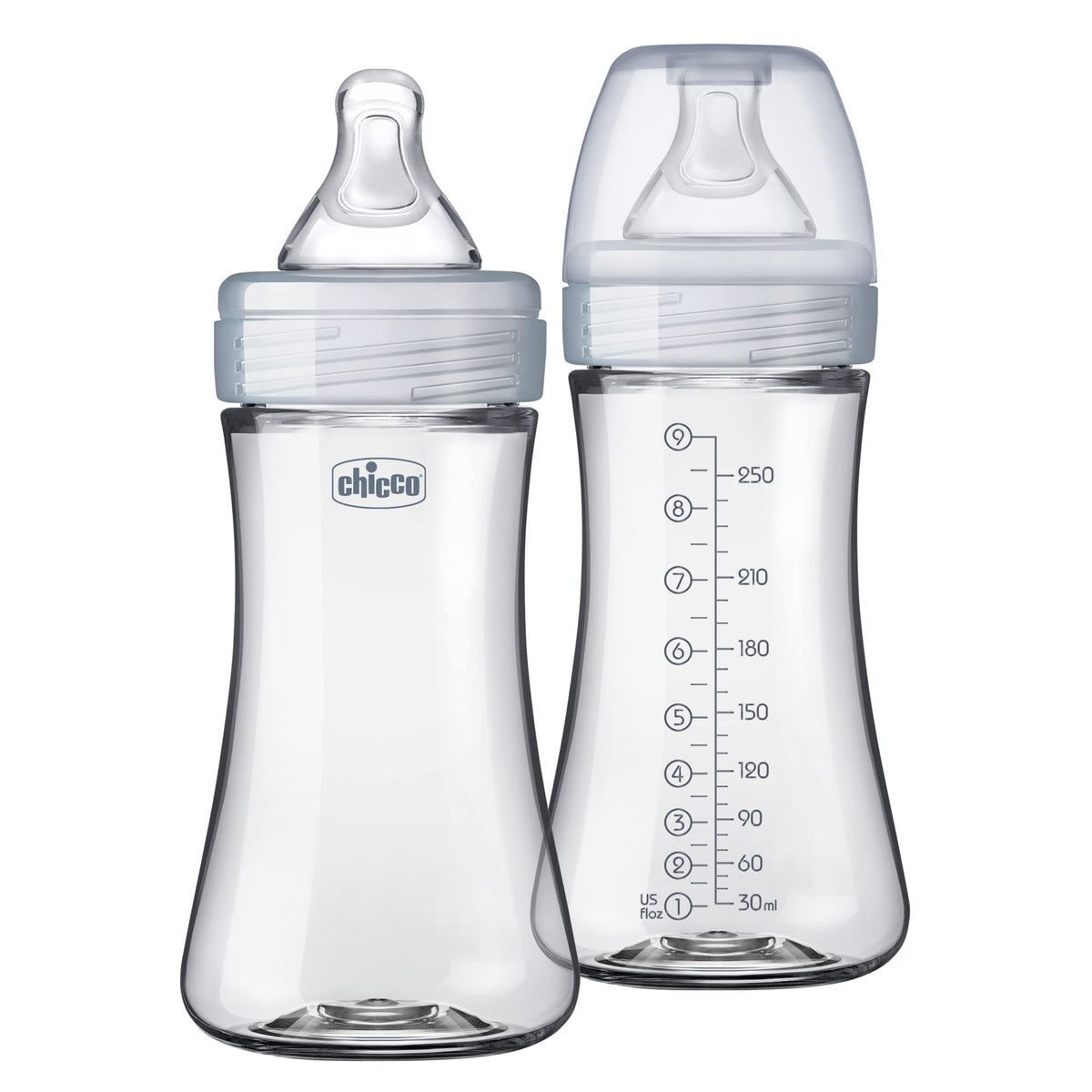 Chicco Duo Hybrid Baby Bottles, Glass Inside, Plastic Outside, 5oz, 2 Pack