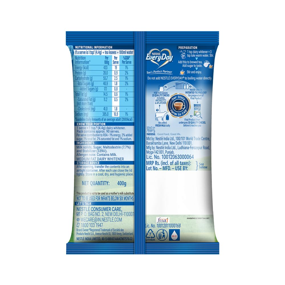Nestle Everyday Dairy Whitener, 400g Pouch