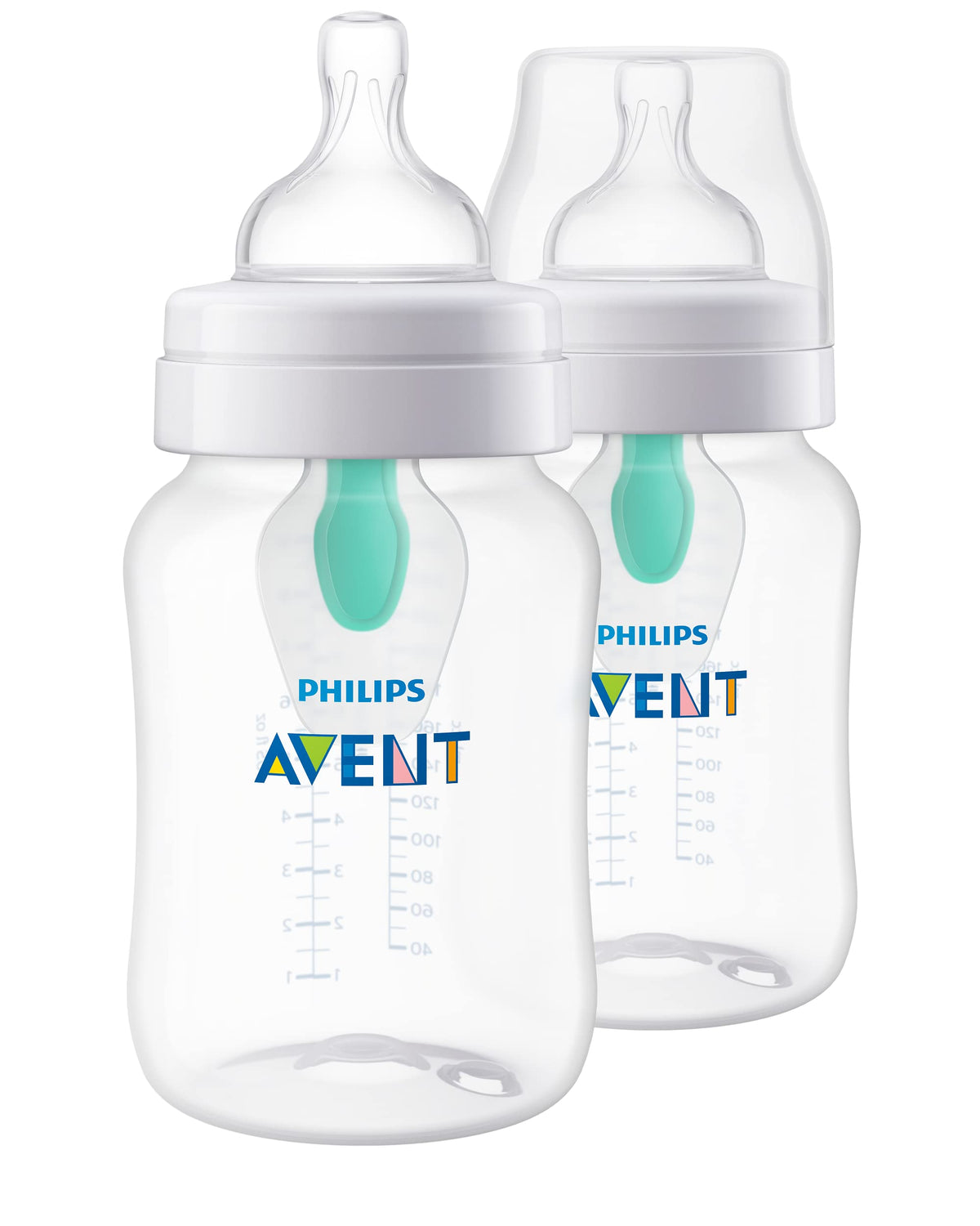Philips Avent Anti-Colic Baby Bottle with AirFree Vent, Medium Flow, 9 oz