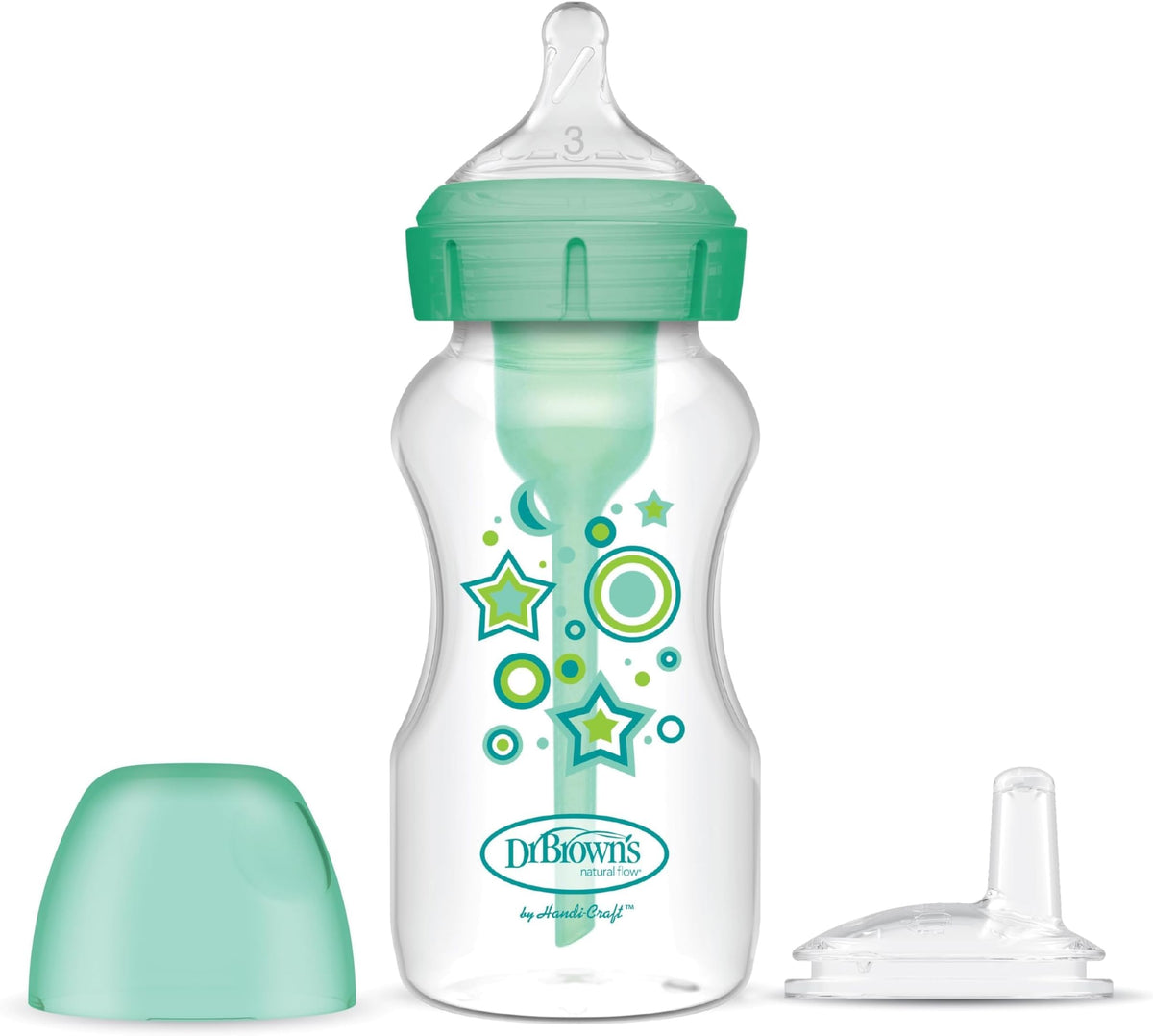 Dr. Brown's Wide-Neck Sippy Bottle Starter Kit, Pink, 6m+, 2-Pack