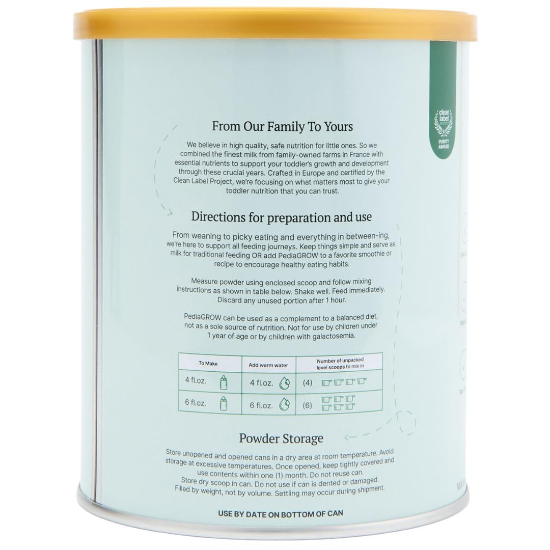 Premium European Toddler Nutritional Milk Drink Powder | Made in France, Grass-Fed Milk | DHA, Iron & Protein | Non-GMO | Great for Smoothies & Picky Eaters | 1 Year and Older