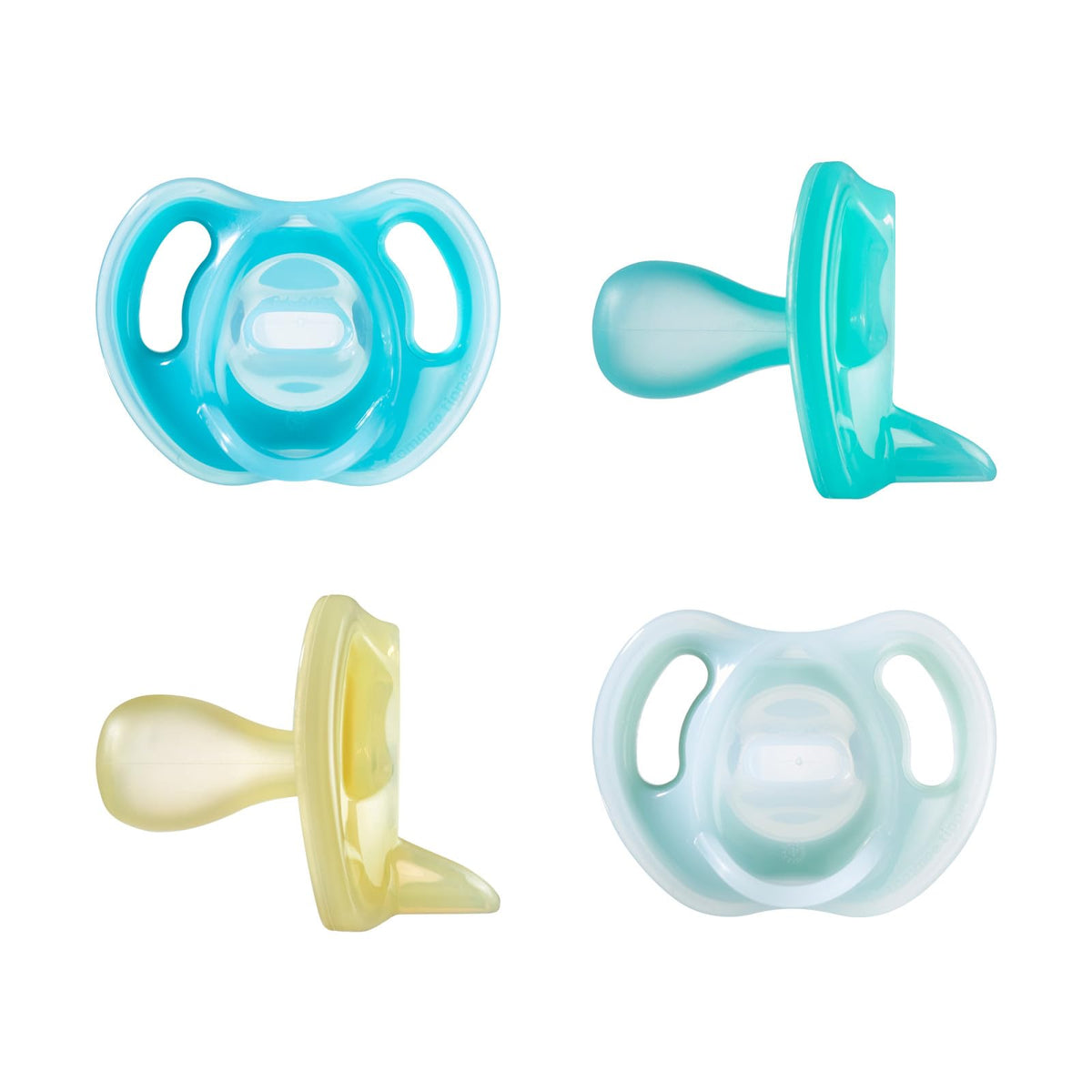 Tommee Tippee Ultra-Light Silicone Pacifier, 0-6 Months Blue & Green