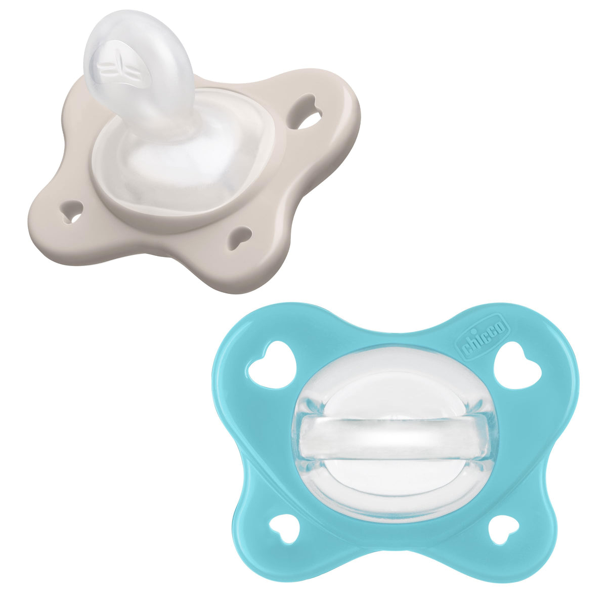 Chicco Dual Soft Orthodontic Pacifier One-Piece Silicone, 6-16m, 2-Pack