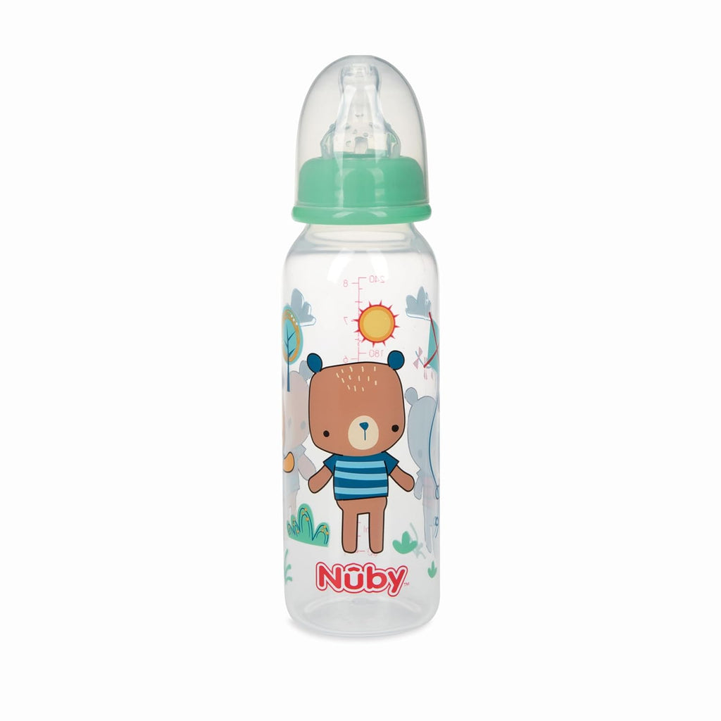Nuby Printed Non-Drip 8 oz Bottle - 3 Pack