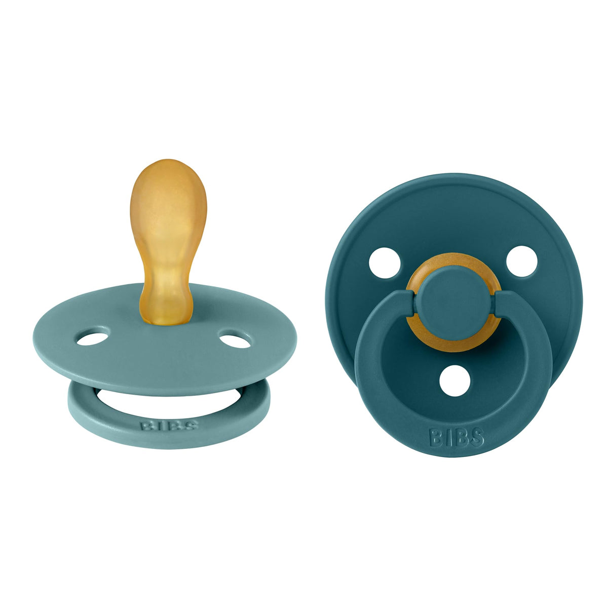BIBS Pacifiers Colour Collection | Natural Rubber Baby Pacifier | Set of 2 BPA-Free Soothers | Made in Denmark | 0+ Months (Pack of 2) | Blush/Ivory