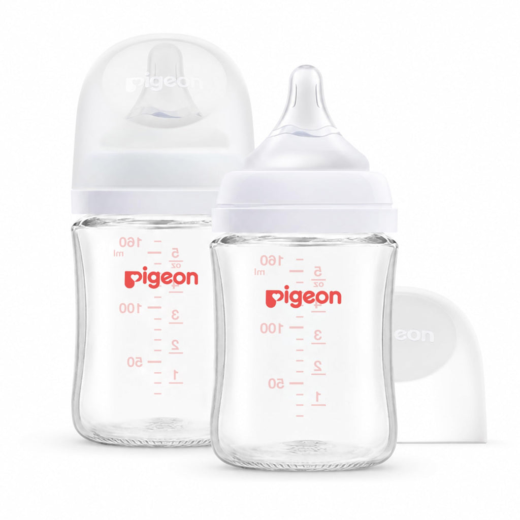 Pigeon Glass Baby Bottles Wide Neck, 5.4 Oz, Pack of 2